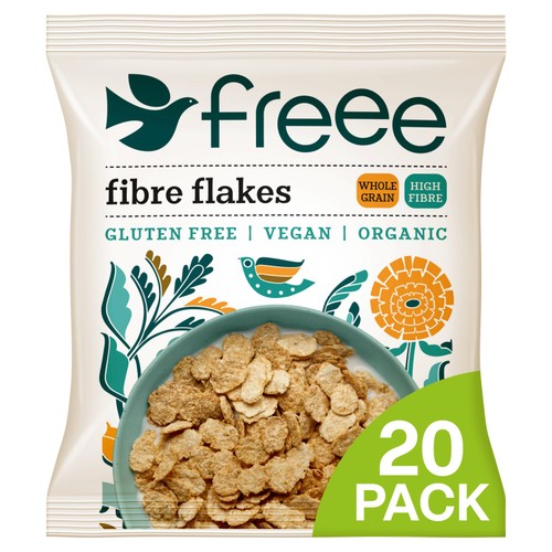 Freee Gluten Free Organic Fibre Flakes-20 Sachet Pack 20 x 30g (Pack of 3)