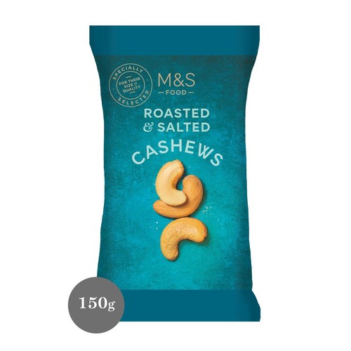 M&S Roasted & Salted Cashews 150g (Pack of 3)