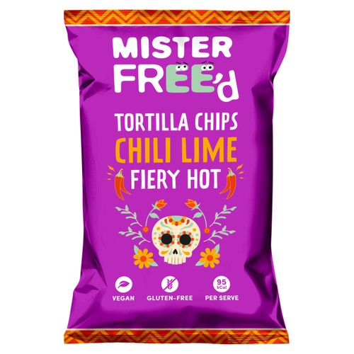 Mister Free'd Tortilla Chips with Chili and Lime 135g (Pack of 3)