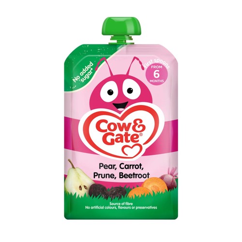 Cow Gate Pear Carrot Prune Beetroot Baby Food 6+ Months 100g (Pack 3)