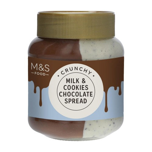 M&S Crunchy Milk &  Cookies Chocolate Spread 400g (Pack of 2)