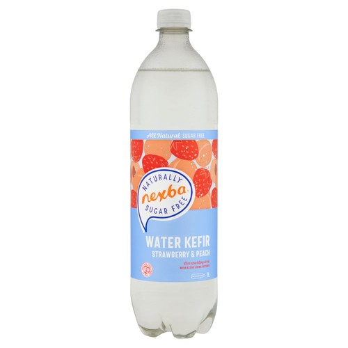 Nexba Water Kefir Strawberry & Peach 1L (Pack of 3)