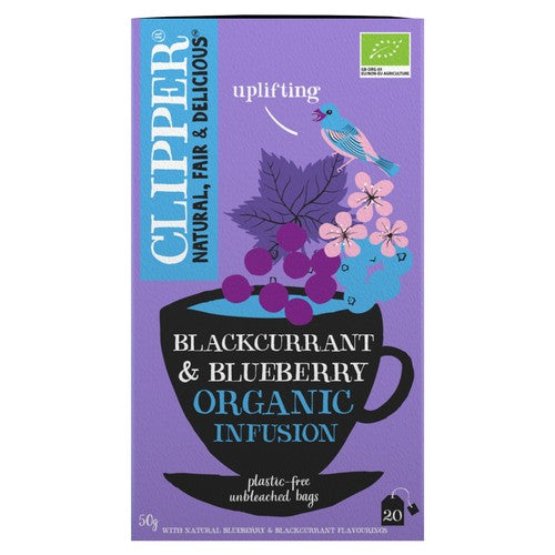 Clipper Blackcurrant & Blueberry Organic Tea Bags 20's (Pack of 3)