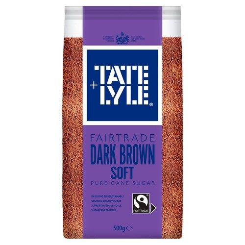 Tate & Lyle Fairtrade Dark Brown Soft Sugar 500g (Pack of 2)