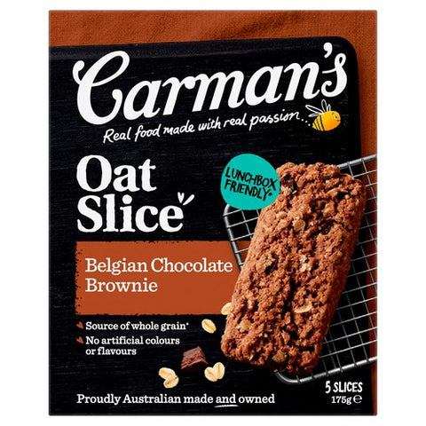 Carman's Kitchen Belgian Choc Brownie Oat Slice 5 x 35g (Pack of 3)