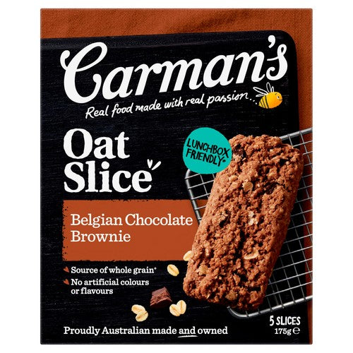 Carman's Kitchen Belgian Choc Brownie Oat Slice 5 x 35g (Pack of 3)