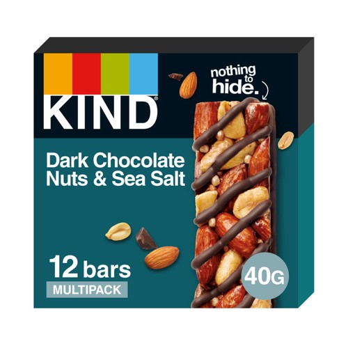 KIND Dark Chocolate Nuts & Sea Salt Snack Bars Multipack 12 x 40g (Pack of 3)