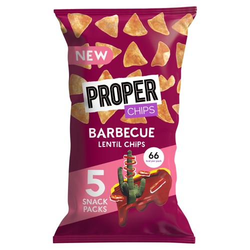 Properchips Barbecue Lentil Chips 5 x 14g (Pack of 6)