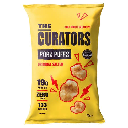 The Curators Original Salted Pork Puffs 75g (Pack of 6)