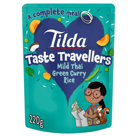 Tilda Kids Taste Travellers Mild Green Thai Curry Rice 220g (Pack of 2)