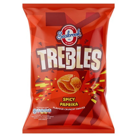 Seabrook Trebles Spicy Paprika Sharing Bag 120g (Pack of 3)