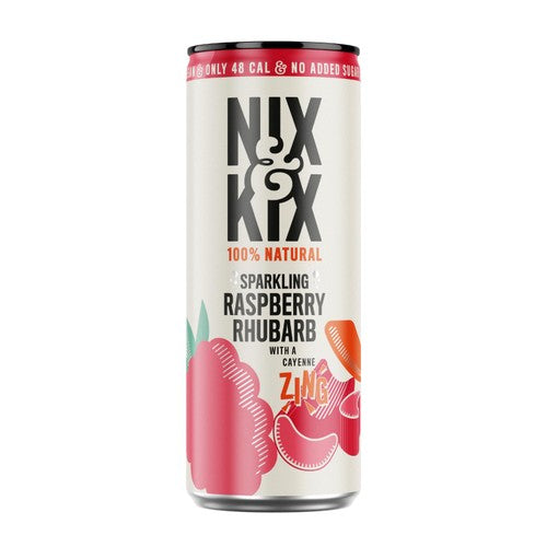 Nix & Kix Raspberry & Rhubarb 250ml (Pack of 6)