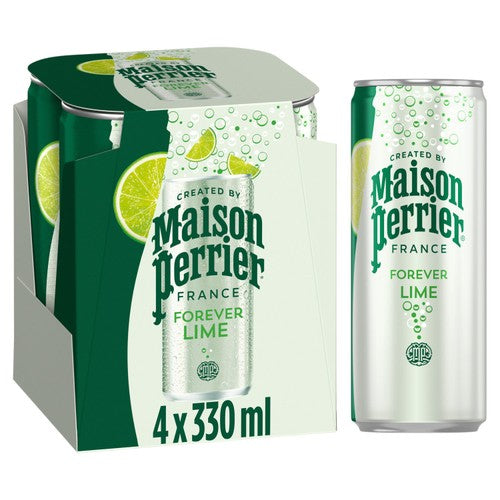 Maison Perrier Forever Lime Sparkling Water cans 4 x 330ml (Pack of 2)