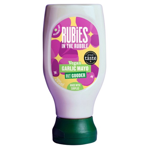 Rubies in the Rubble Squeezy Garlic Vegan Mayonnaise 285ml (Pack of 2)