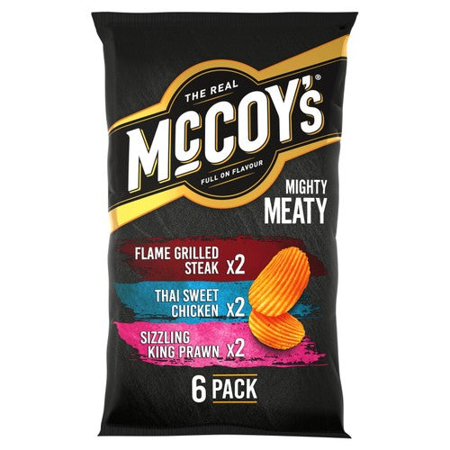 McCoy's Ridge Cut Meaty Chips 6 x 25g (Pack of 3)