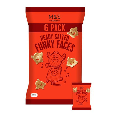 M&S Ready Salted Funky Faces Multipack 6 x 13g (Pack of 6)