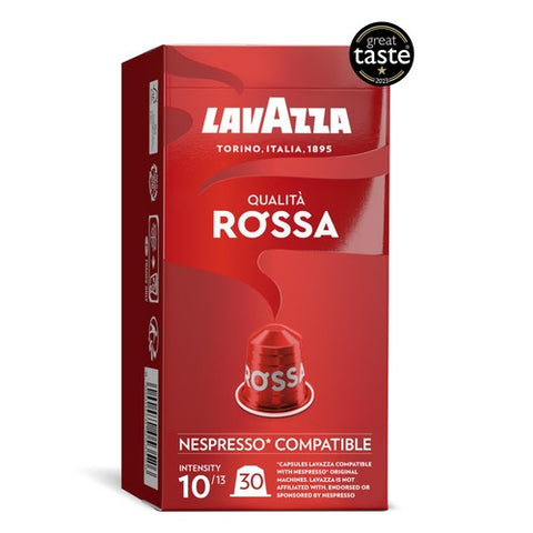 Lavazza Qualita Rossa Nespresso Compatible Capsules, 30 pods pack (Pack 3)