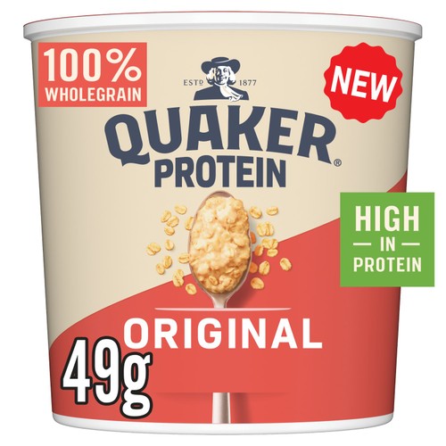 Quaker Oats High Protein Original Porridge Pot 49g (Pack of 3)