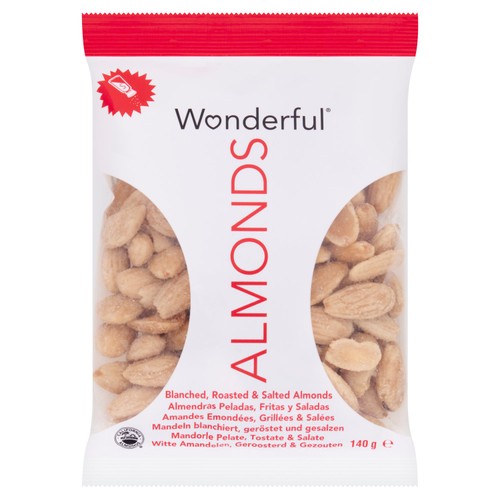 Wonderful Almonds Blanched Roasted & Salted 140g (Pack of 3)