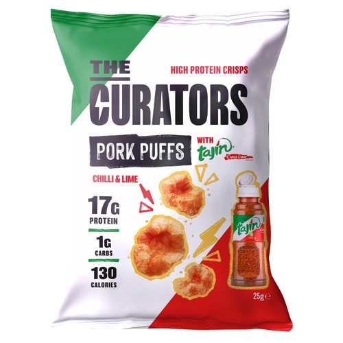 The Curators Tajin Pork Puffs 25g (Pack of 6)