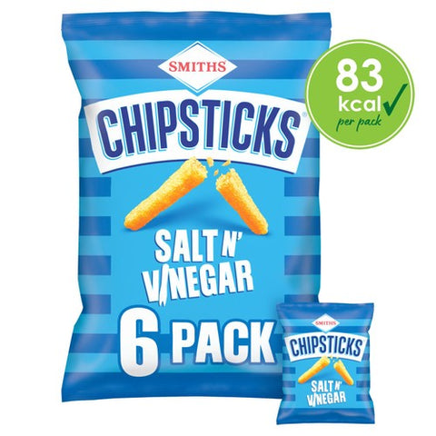 Chipsticks Salt & Vinegar Multipack Crisps 6 x 17g (Pack of 3)