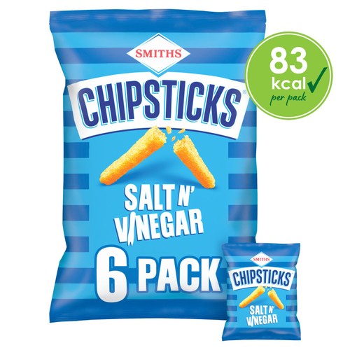 Chipsticks Salt & Vinegar Multipack Crisps 6 x 17g (Pack of 3)