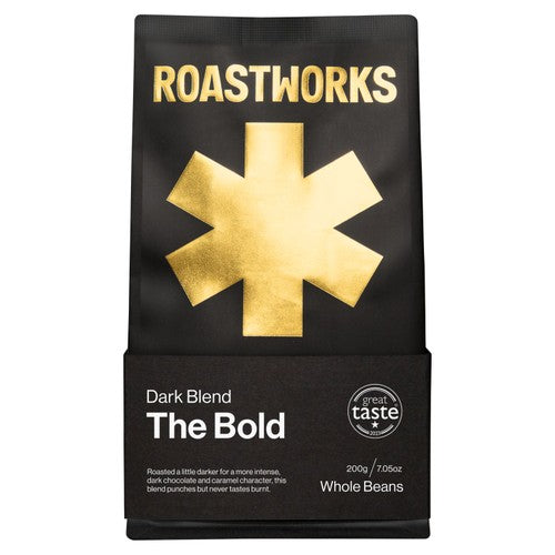 Roastworks The Bold Whole Bean Coffee 200g (Pack of 2)