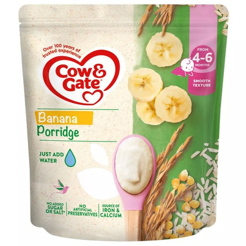 Cow & Gate Banana Porridge Baby Cereal 4-6+ Months 125g (Pack of 3)