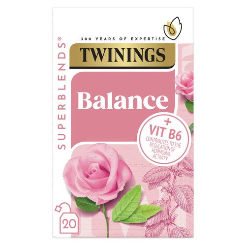 Twinings Superblends Balance Tea with Rose and Lemon Balm 20's (Pack of 3)