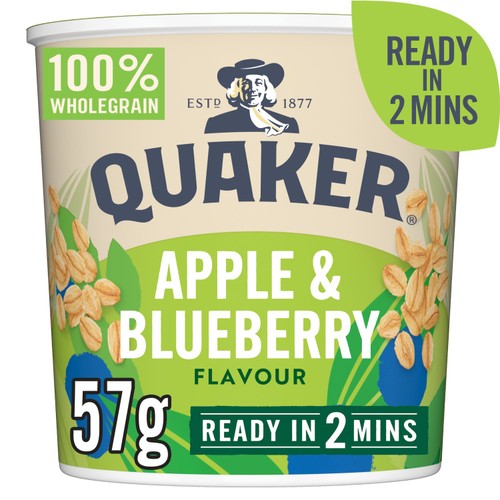 Quaker Oat So Simple Apple & Blueberry Porridge Cereal Pot 57g (Pack of 3)