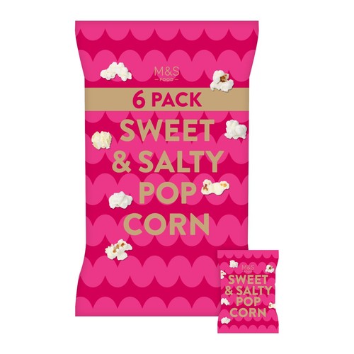 M&S Sweet & Salty Popcorn Multipack 6 x 15g (Pack of 3)