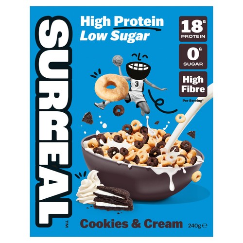 Surreal High Protein Low Sugar Cookies & Cream Cereal 240g (Pack of 3)