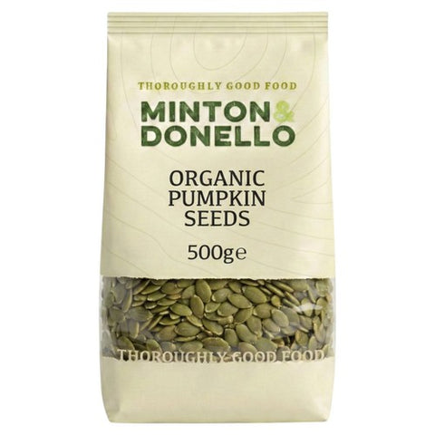 Minton & Donello Organic Pumpkin Seeds 500g (Pack of 3)