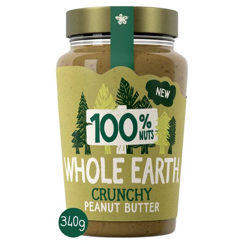 Whole Earth 100% Crunchy Peanut Butter 340g (Pack of 2)