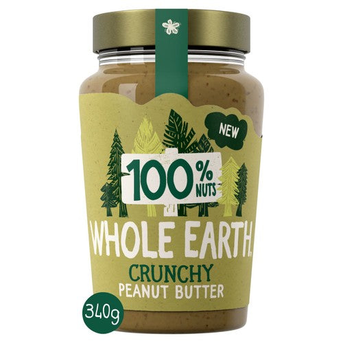 Whole Earth 100% Crunchy Peanut Butter 340g (Pack of 2)