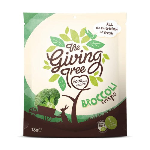 The Giving Tree Vacuum Fried Broccoli Crisps 18g (Pack of 6)