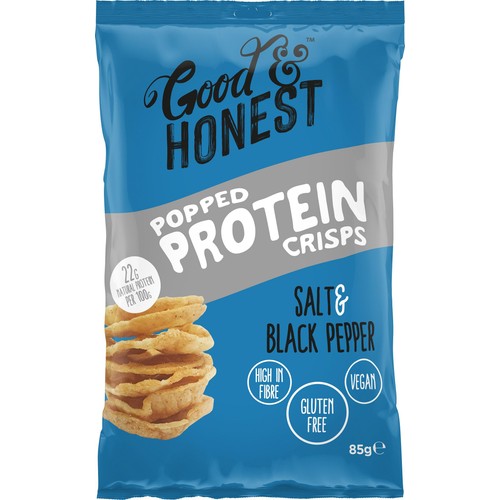 Good & Honest Popped Protein Salt and Black Pepper 85g (Pack of 6)