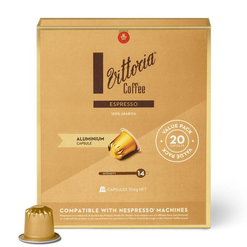 Vittoria Espresso Nespresso Capsules, 20 pods pack (Pack 3)