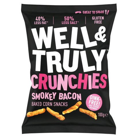 Well&Truly Crunchies Smokey Bacon 100g (Pack of 6)