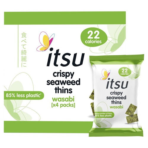 itsu Wasabi Seaweed Thins Multipack 4 x 5g (Pack of 3)