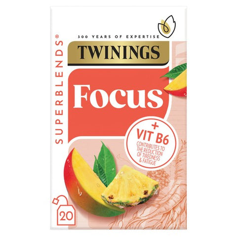 Twinings Superblends Focus with Mango & Pineapple 20's (Pack of 3)