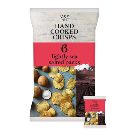 M&S Hand Cooked Lightly Salted Crisps Multipack 6 x 30g (Pack of 3)
