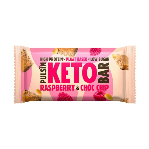 Pulsin Keto Bar Raspberry & Choc Chip 50g (Pack of 3)