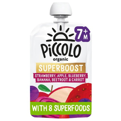 Piccolo Organic Superboost Strawberry, Blueberry, Beetroot, 8 100g (Pack 3)