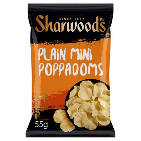 Sharwoods Mini Poppodums Sharing Bag 55g (Pack of 6)