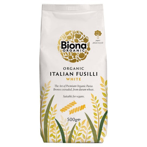 Biona Organic White Fusilli Pasta 500g (Pack of 3)