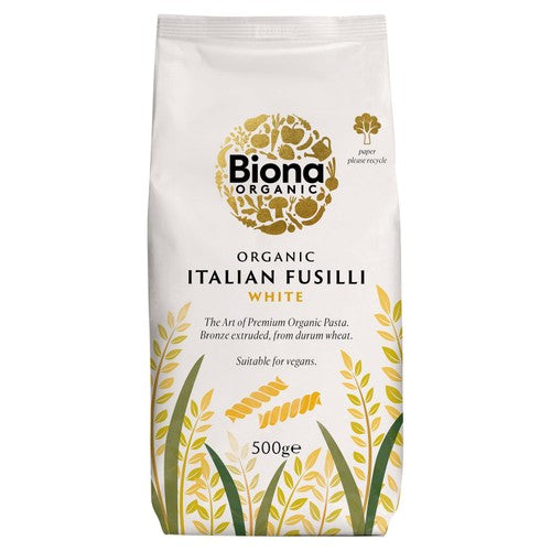 Biona Organic White Fusilli Pasta 500g (Pack of 3)