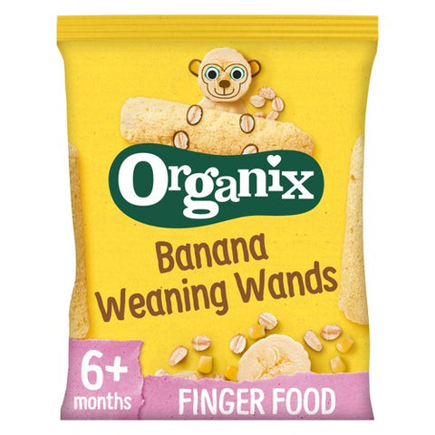 Organix Banana Weaning Wands Organic Baby Puffs 6 months+ 25g (Pack of 3)