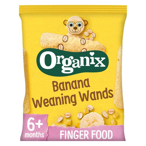 Organix Banana Weaning Wands Organic Baby Puffs 6 months+ 25g (Pack of 3)