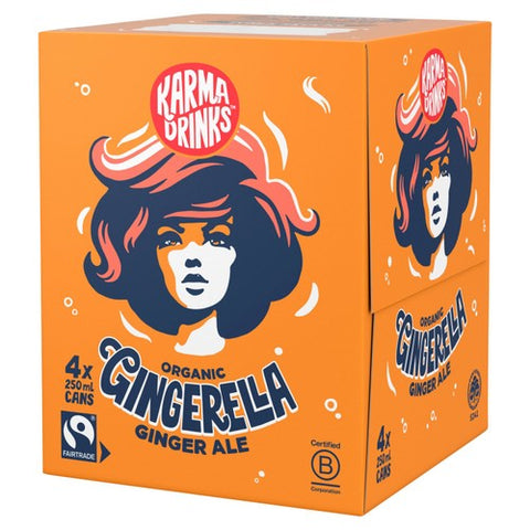 Karma Drinks Gingerella Ginger Ale 4 x 250ml (Pack of 2)